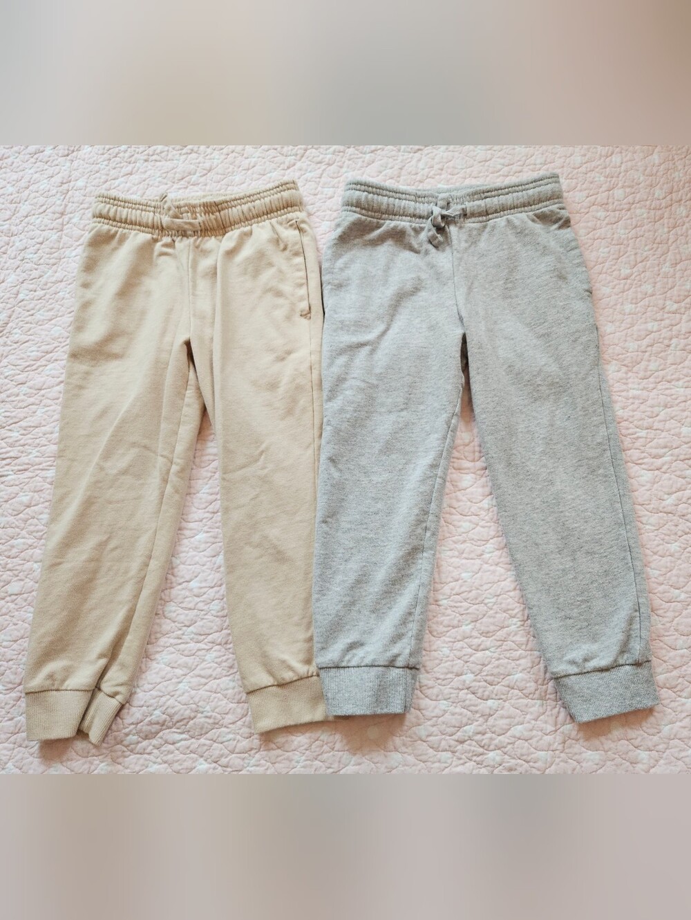 Bundle 2 Carter's Jogger Pants Cotton Blend 5T 5 Toddler French Terry Beige Gray